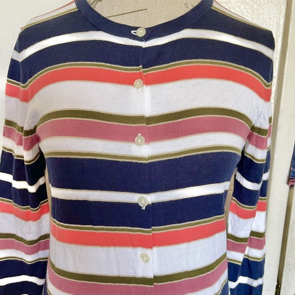 Ann Taylor Womens Cardigan Sweater Size Small Button down Striped Classiccore - Picture 4 of 12